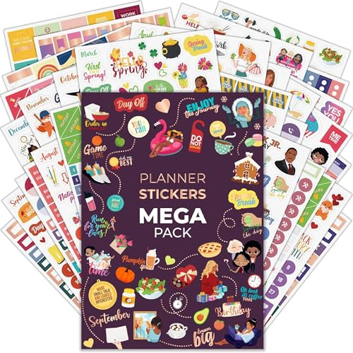 Clever Fox Mega Sticker Pack, Happy Calendar & Journal Accessories, 2000+ | Small stickers for adults, planners, calendars, journaling, teachers, date stickers, supplies for decorating and organizing