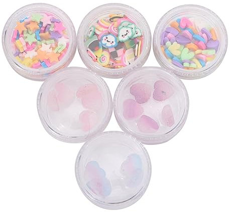 minkissy 1set Polymer Clay Nail Art Stickers Assorted Candy Heart Star Slices for Diy Manicure Decorative Ceramic Accessories for Unique Nail Designs