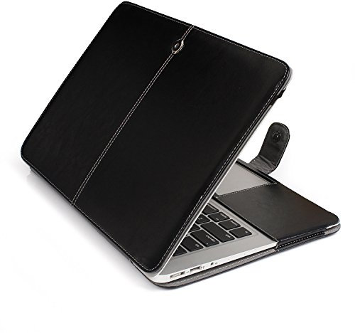 for MacBook Air 13 inch case, Model A2681 Protective Case, PU Leather Laptop Shell Case, Full Protective Case for New M2 MacBook Air 13.6 in Cover Case,Black
