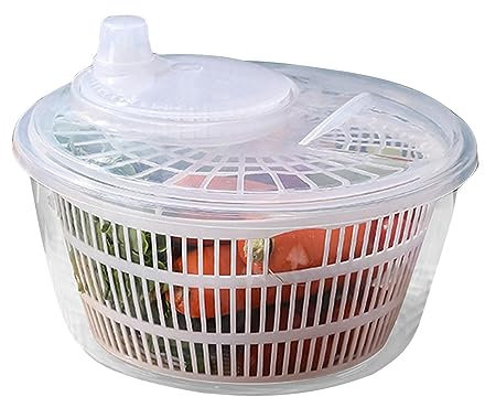 Large Fruit Washer Spinner - Small Salad Spinner - Medium Lettuce Cleaner Spinner Vegetable Dryer - Doublelayer Large Capacity Fruit Dryer - Multifunctional Dehydrator For Drain Leafy Vegetables