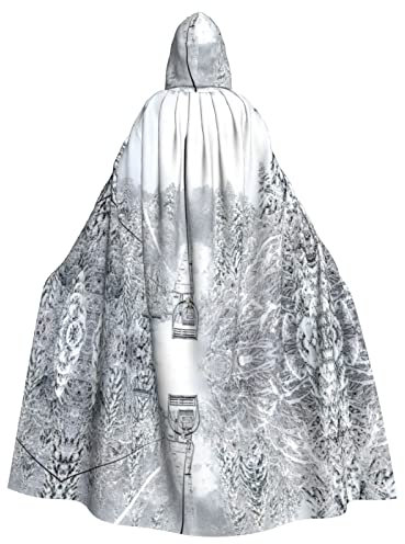 Winter Old Cable Ski Lift Halloween Costumes Women Men Cosplay Long Cape Cloak Fancy Dress For Role Play (147cm/58)
