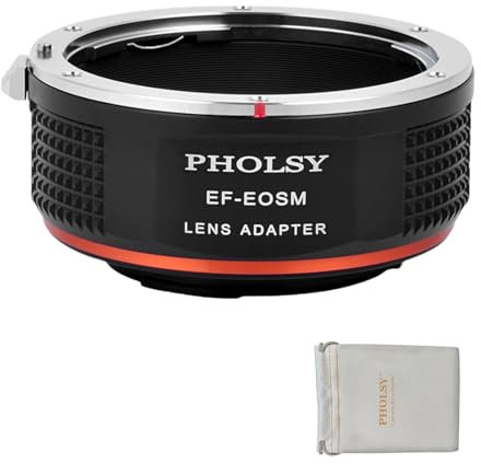 PHOLSY Manueller Fokus EF auf EF-M Objektivadapter für Canon EOS EF EF-S Objektivs auf Canon EF-M (EOS M) Mount Kameragehäuse EOS M, M2, M3, M5, M6, M10, M50, M100, M200, M50 II, M6 II, EOS auf EOSM