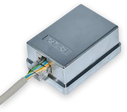 Netzwerkdose LAN CAT6A DSL für Aufputzdose Daten Buchse geschirmt RJ45 Kabel FTP AP Anschluss verbinder abnehmbare Staubschutzkappe am Modul Zugentlastung Schirmung: 360°