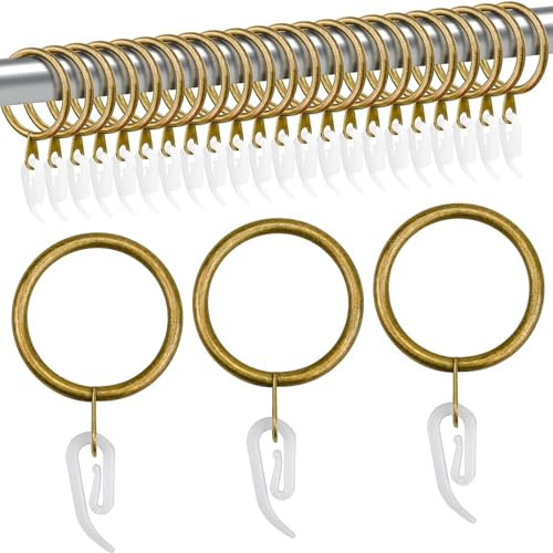 TSKDKIT 50 Stück Metall Gardinenringe Mit Kunststoffhaken, Vorhänge Hängend Ringe 30mm Innendurchmesser, Vorhangringe Mit Haken, Duschvorhangringe für Fenstervorhang Bettvorhang