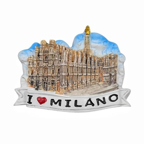 Milan Italien, 3D-Kühlschrankmagnet, Souvenir, Geschenk, Kunstharz, handgefertigt, Milano-Kühlschrankmagnet, Heim und Küche, Dekorationssammlung