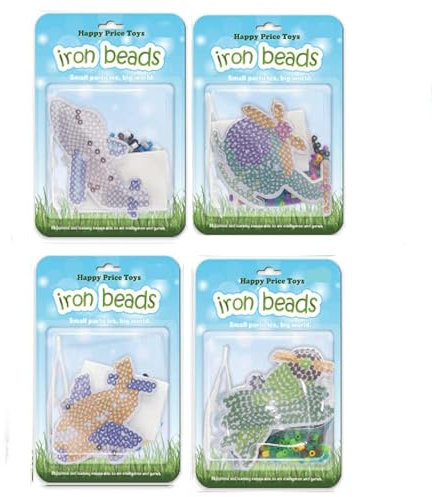 Happy Price Toys Midi Stiftplatte mit Bügelperlen im 4er Set - Blisterpackung (Flugzeuge)