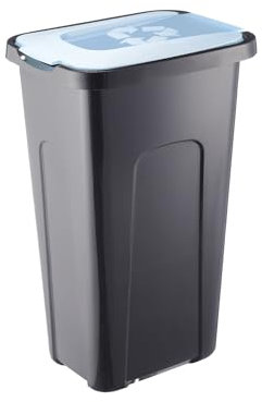 PAFEN Großer Mülleimer 30l mit Deckel – Abfallbehälter 550 x 275 x 370mm - Abfalleimer für Trennen Abfalltonne Mülltrennung Abfallsammler, Blau