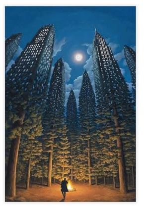 Jdekaec Rob Gonsalves Surrealistisches Kunst-Leinwand-Poster, Schlafzimmer-Dekor, Sportlandschaft, Büro, Raumdekoration, Geschenk, ungerahmt, 50 x 75 cm