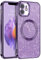 GaoBao for iPhone 12 Magnetic Case, Slim Fit iPhone 12 Phone Case [Compatible with MagSafe] Fashion Sparkle Luxury Shockproof Anti-Slip Women Girl Bling Phone Cover for iPhone 12 6.1, Glitter/Purple