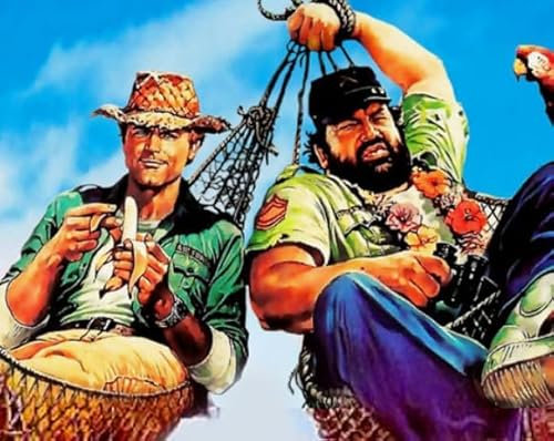 Schwagebo Bud Spencer Und Terence Hill Vintage-Filmplakat Holzpuzzle 1000 Teile Erwachsene Dekompression Spielzeug Dc397Sp