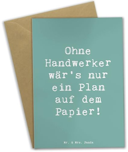 Mr. & Mrs. Panda Grußkarte Spruch Handwerker Lebensart - Geschenk, Ohne, Elektriker, Geschenke, weihnachtskarten, Plan auf dem Papier, osterkarte, dankeskarten, einladungskarten, wärs nur ein, Beruf