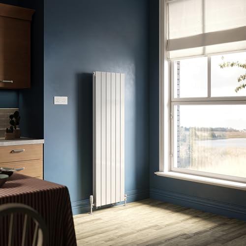 ZANOFIRA 1600 x 456 mm White Vertical Column Radiator Double Flat Panel Designer Tall Upright Radiators RAD