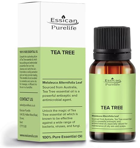 Premium Tea Tree Oil 10ml in Glass Bottle, Tea Tree Oil for Nails, Skin & Itchy Scalp - Tea Tree Oil for Hair, Deeply Nourishing, Tea Tree Oil for Scalp Health - Tea Tree Essential Oil