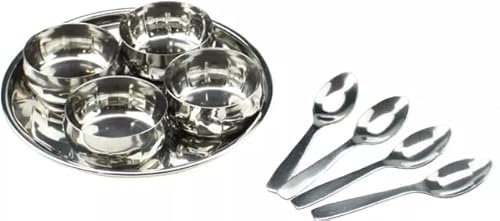 TRTO 9-Piece Stainless Steel Chutney Tray & Relish Set – Elegant Pickle Bowls and Dip Dishes for Thali Serving