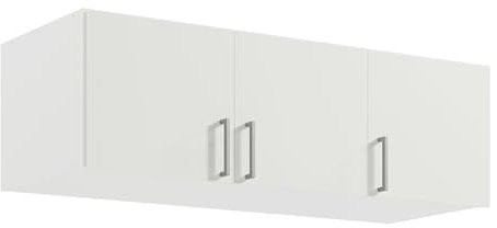 Lomadox Aufsatzschrank für Kleiderschrank 3-türig, 136cm breit, weiß