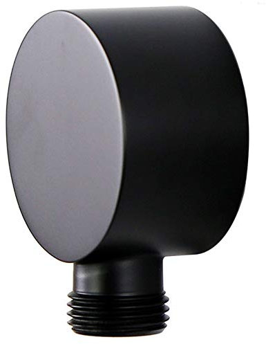 pQirnvIL Gomito di Alimentazione Un Parete, Connettore per Tubo Doccia da Parete Rotondo nel Accessori Uscita Acqua G1 / 2 Pollici per Doccia-Nero