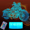 POSSHE Motorrad Geschenke, Motorrad Nachtlicht, Motorrad 3D Illusion Lampe, 16 Farben wechselnd, Fernbedienung, Timer, dimmbar，LED, Kinderzimmer Dekoration, Xmas Geburtstag Geschenke