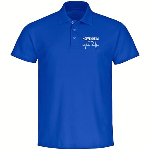 multifanshop Poloshirt - Hoffenheim - Herzschlag - Druck weiß - Polo Größe 3XL blau