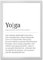 ARTFAVES® Poster Definition Yoga | Worterklärung Duden Lexikon Wanddeko Wandbild Spruch als Geschenk | mit Rahmen Holz Weiss | 21 x 30 cm
