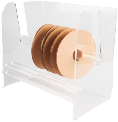 VOANZO Dispensador de Rollo de Pegatinas acrílicas, dispensador de Etiquetas Ajustable, Soporte de Etiquetas Adhesivas Transparentes, Organizador para Oficina, Escuela, hogar con 6 Discos