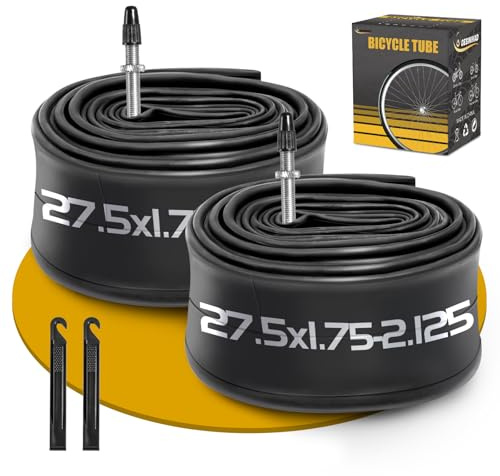 2er-Pack Fahrradschlauch 27.5x1.75-2.125 FV48mm Presta Ventil | 27.5 Zoll Schlauch kompatibel Reifenschlauch 27.5 x 1.75/1.9/1.95/2.0/2.1/2.125, Für Mountain/BMX Fahrrad