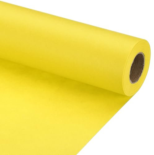 PATIKIL Geschenkpapier, 17 x 450(37') 70 GSM Bastelpapierrolle Kraft Packpapier für Poster Pinnwand, Geschenkverpackung, Gelb
