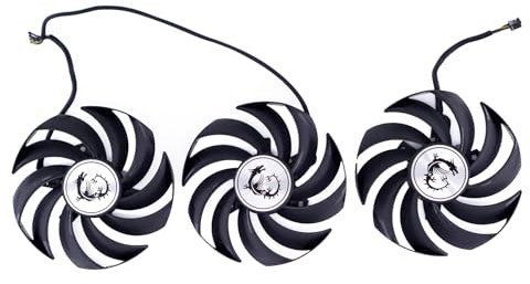 iHaospace Ventilateur de rechange pour carte graphique compatible avec MSI GeForce 3060 Ti 3070 Ti 3080 Ti 3090 Gaming Z/X Trio LHR, RX 6800 6900 XT, PLD09210B12HH, 2 roulements à billes