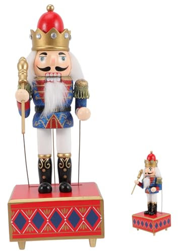 HOMOCONO Weihnachten Nussknacker Spieluhr Dekor Figur Handbemalt Ornament Für Wohnzimmer Büro Hotel Restaurant