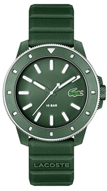 Lacoste Uhr mit DREI-Zeiger-Quarzwerk für Herren Kollektion Lacoste.12.12 Scuba mit Grünes Silikonarmband - 2011414