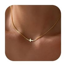 HARJJME Kreuz Kette Silber 925 Damen 14K Vergoldet Choker Kette mit Kreuz Halskette Wasserfest Gold Silber Kreuzketten Cross Necklace Geschenk für Frauen Mädchen Freundin Modeschmuck