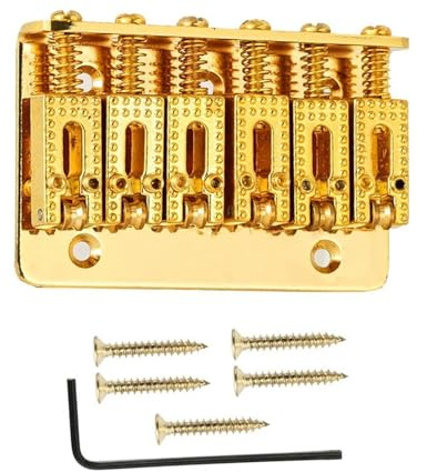 65MM Feste Roller Sattel Hardtail Load Bridge 6 String E-gitarre(Gold)