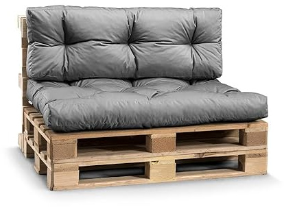 Gutekissen® Palettenkissen Wetterfest, Gartensofakissen, viele Farben und Größen PPI (Rückenlehne 120x40, Grau-wasserfestes)