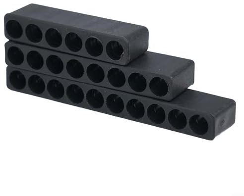 Zilimontt Screwdriver Bit Holder Set with 6/8/10 Hole Hex Shank Plastic Storage Case, Compact Tool Organizer for for Drill Driver Bits, Long Lasting Black Hex Bit Storage Boxes