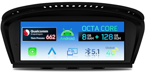 XTRONSQualcomm Snapdragon 662 Octa Core 8+128GB Multimedia Player, 8,8 Zoll IPS Eingebautes 4G LTE Car Play Android Auto WiFi Bluetooth GPS Android Autoradio für BMW 3er E90 5er E60 M5 CCC System