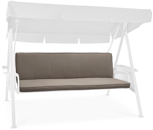 Beautissu Hollywoodschaukel 3 Sitzer Polsterauflagen 2er Set Sitzkissen | 180x50cm Taupe waschbare Outdoor Auflage Rückenkissen Sitzpolster für Reißverschluss Schaukelauflage Loft HS