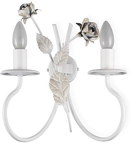 Helios Leuchten 303148 Florentiner Wandleuchte Wandlampe | Kerzenwandlampe | Lampe Leuchte Wandlüster Landhausstil | 2 x E14