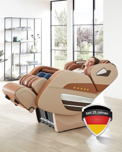 WELCON Dynamite Massagesessel - Luxus Massagestuhl mit Shiatsu Massage, scannt 128 Punkte des Rückens, Nacken-, Schulter-, Rücken-, Gesäß-, Oberschenkel, Waden-, Fuß-, Arm- und Handmassage