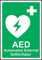 Indigos UG Aufkleber Emergency safety Zeichens - A5 AED automated external defibrillator 150mmx 200mm - Sticker für Büro, Firma, Schule, Hotel, Werkschutz