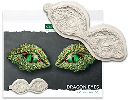 Katy Sue Dinosaur & Dragon Eyes Silicone Mould for Cake Decorating & Crafts - Perfect for Adding Eye Embellishments to Dragons, Monsters, Dinosaurs or Snakes.