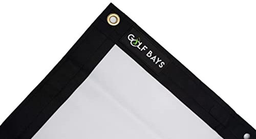 GolfBays – Indoor Golf Simulator Impact Screen - HD Impact Screen - Clear HD Projection Surface - Heavy Duty Driving Net – Ideal Home Practice Projection Screen for Golf Training - 3M X 3M