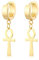 XUANPAI Edelstahl Cool Clip Ohrringe Piercing Edelstahl Ankh Kreuz Charme Baumeln Klappbare Ohrstecker für Männer Frauen Teen Gilrs Boys, Vergoldet