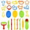 Fodlon Dough Tools Kit, Plastic Cutters for Play Dough 26 pcs Clay Tools and Accessories Mini Clay Tools for Children Colorful Plasticine Modelling Tools DIY for Kids