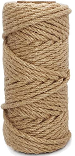 Hanfseil, 6 m, 6 mm, 4-lagig, langlebig, natürliches Seil, perfekt für Zuhause, Gartenarbeit, Katzenkratzbaum, Ersatz, Kunst, Handwerk, Reparatur, Erholung oder DIY Kratzbaum, Katzenspielzeug