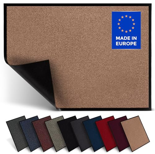 Jan Max Fußmatte, Hohe Saugfähigkeit, Sauberlaufmatte, Türmatte, rutschfest und Sicher, Einfache Reinigung, Qualität Schmutzfangmatte 60 x 80 cm Beige