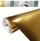 Klebefolie Möbel 45x100cm | Selbstklebende Möbelfolie in Metallic-Optik, matt oder glänzend | Klebefolie leicht zu verkleben, wasserfest und dekorativ | Gold Hochglanz