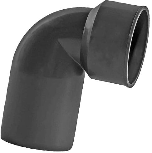 MegaHaustechnik HT Siphon Anschlußwinkel mit Aufnahme für Gummimanschette mit Außendurchmesser 60mm, Steck-Ende für Muffe DN50, Abwasser Abflußleitung Kunststoff grau Sifon