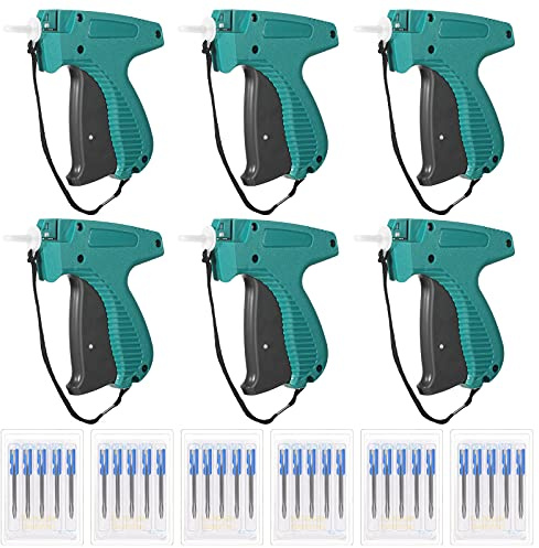 Honoson Etikettierpistole für Kleidung, Etikettierpistole, Etikettiermaschine mit Stahlnadeln, Tagger-Anwendungen für Boutique-Geschäft, Sendung, Garage, Hof, Einzelhandel, 6 Stück