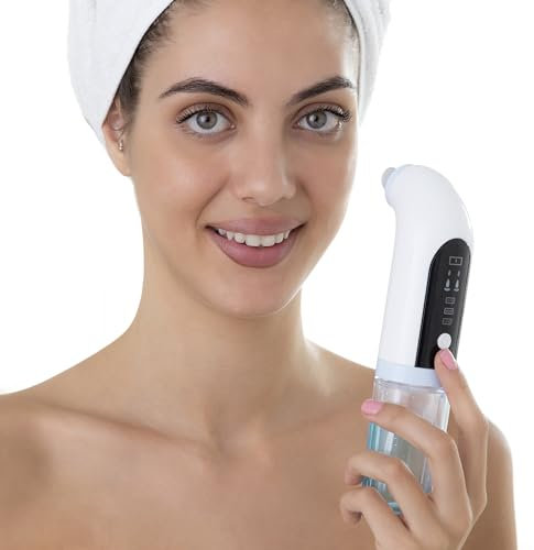 InnovaGoods® Hidrolimpiador facial de impurezas Hyser con 3 modos de limpieza, 5 niveles de intensidad, pantalla LED y estuche de viaje, para todo tipo de pieles, incluso sensibles.