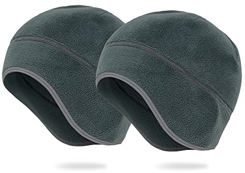 Arcweg Fahrrad Mütze Winter Helm Mütze Radmütze Unterziehmütze Herren Damen Fahrrad Mütze Thermo Fleece Radmütze Radsport-mützen Laufmütze Radfahren Laufen Skull Cap (Grey+Grey, One Size)