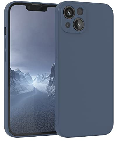 EAZY CASE - Housse en Silicone pour iPhone 13 Housse Souple Antichoc Housse pour Portable avec Protection pour Appareil Photo Fines Premium Protection Cover TPU Phone Bumper en Bleu foncé